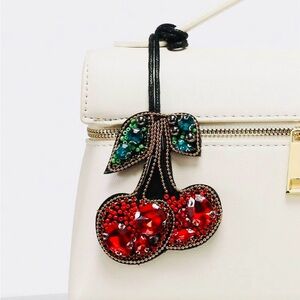 NWT Elegant Cherry Beaded Bag Charm